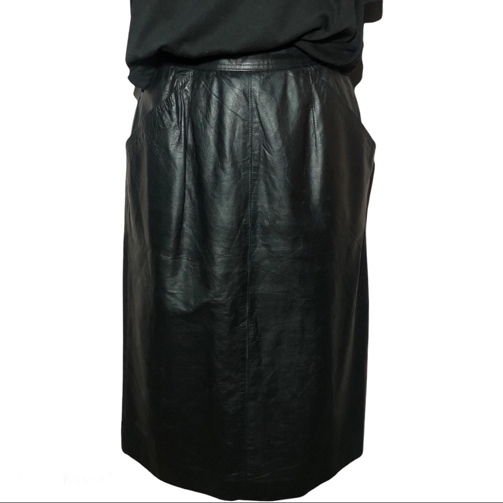 Vintage Schrader Separates Midi Leather Skirt 12